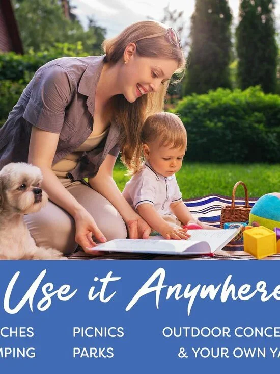 Extra Large Waterproof Picnic Blanket 60" x 60" - Stylish & Soft for Outdoors - Picture 3 of 8